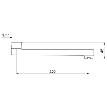 Delabie Auslauf unten L200mm G3/4
