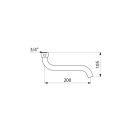 Delabie Auslauf D22 H.105mm L.200mm Mutter G3/4 (f. Art....