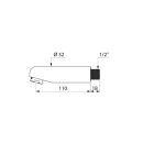 Delabie Wand Ausl. fest G1/2B L110 H16 D32mm Str.-Regl....