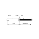 Delabie Ausl.fest f.Hw.-Mont.165mm G1/2B L170 D32...