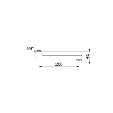 Delabie Auslauf starr L.200 unten G 3/4
