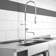 Delabie Geschirrspülbr. we m. Mischer + Handbr. 433000, Auslaufvent.