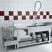 Delabie MBatt. 1-Lochbrg. 45l/min, Schwenkausl. L200, Bediengriffe