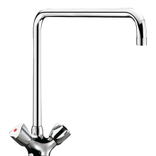 Delabie MBatt. 1-Lochbrg. 45l/min, Schwenkausl. L300, Bediengriffe