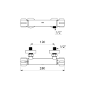 Delabie Brause-Thermostatarmatur SECURITHERM, Standard...