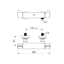 Delabie Brause-Thermostatarmatur SECURITHERM Securitouch,...