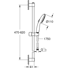 GROHE Brausestangenset Tempesta 110 27598_3, 600mm