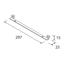 Verbindungsschiene LLOYD Für Schrank MATT SCHWARZ 297 x 15 x 30 mm
