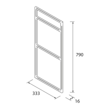 Metallgestell LLOYD HOCH für Schränke und Strukturen Compakt MATT SCHWARZ 333 x 16 x 790 mm