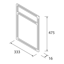 Metallgestell LLOYD NIEDRIG für Schränke und Strukturen Compakt MATT WEIß 333 x 16 x 475 mm