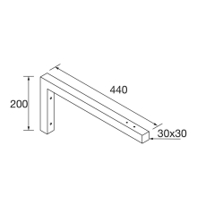 Halter MATT BLACK 30 x 200 x 440 mm
