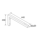 Halter MATT BLACK 30 x 200 x 440 mm