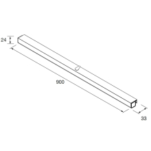 Leuchte OPTIMUS 900 Chrom glühen LED-Leuchte (13, 5 W-5700ºK) IP44 900 x 25 x 25 mm