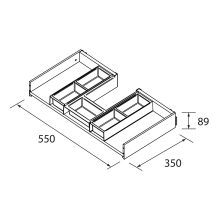 Obere Schudable für WTU 600 mm mit siphonausschnitt, Tiefe 45 550 x 90 x 350 mm