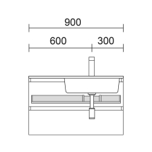Obere Schudable für WTU 1200 mm mit siphonausschnitt dechts, Tiefe 45 1150 x 90 x 350 mm