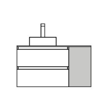 Schrankelement wandhängend ALLIANCE 300 weiß glänzend links / rechts 1 Tür Öffnung mit Push System Tiefe 250 300 x 540 x 250 mm