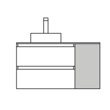 Schrankelement wandhängend ALLIANCE 300 1 Tür links/rechts mit Drucköffner NIGHT BLUE 300 x 540 x 450 mm