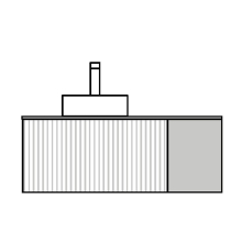 Schrankelement wandhängend ALLIANCE 300 1 Tür links/rechts mit Drucköffner BLUE FOG 300 x 405 x 450 mm