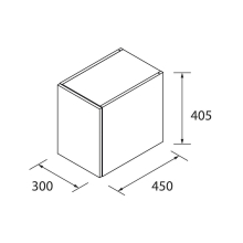 Schrankelement wandhängend ALLIANCE 300 1 Tür links/rechts mit Drucköffner MACCHIATO 300 x 405 x 450 mm