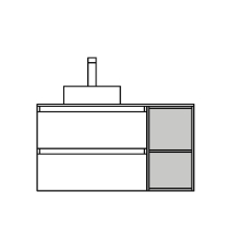 Schrankelement wandhängend ALLIANCE 300 2 Fächer BLACK VELVET 300 x 540 x 434 mm