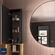 Schrankmodul ALLIANCE 300 1 Tür links/rechts mit Drucköffner BLACK VELVET 300 x 800 x 162 mm