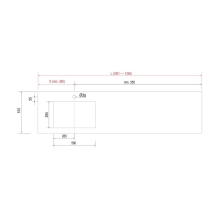 Waschtisch-Platte COMPAKT 51 von 1001 bis 1200 mm mit integretem Waschbecken (56 cm) WEIßER MARMOR