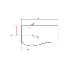 Waschtischplatten MAM 900 rechts für Aufsatzbecken WEIßER MARMOR 910 x 12 x 510 mm