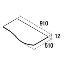 Waschtischplatten MAM 900 links für Aufsatzbecken WEIßER MARMOR 910 x 12 x 510 mm