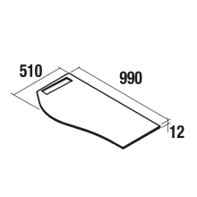 Waschtischplatten MAM 990 rechts mit handtuchhalter für Aufsatzbecken mit Handtuchhalter WEIßER MARMOR 990 x 12 x 510 mm
