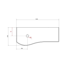 Waschtischplatten MAM 1200 rechts für Aufsatzbecken WEIßER MARMOR 1210 x 12 x 510 mm