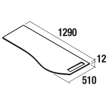 Waschtischplatten MAM 1290 links mit handtuchhalter für Aufsatzbecken mit Handtuchhalter WEIßER MARMOR 1290 x 12 x 510 mm