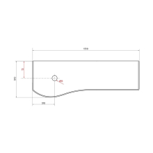 Waschtischplatten MAM 1500 rechts für Aufsatzbecken WEIßER MARMOR 1510 x 12 x 510 mm