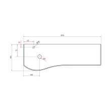 Waschtischplatten MAM 1500 rechts für Aufsatzbecken WEIßER MARMOR 1510 x 12 x 510 mm