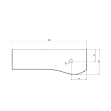 Waschtischplatten MAM 1500 links für Aufsatzbecken WEIßER MARMOR 1510 x 12 x 510 mm