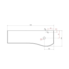 Waschtischplatten MAM 1500 links für Aufsatzbecken WEIßER MARMOR 1510 x 12 x 510 mm