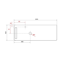 Waschtischplatten UNIIQ 1290 für Waschschale optional mit Wasserhahn, Handtuchhalter optional WEIßER MARMOR 1290 x 12 x 460 mm