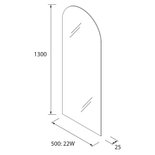 Spiegel EMILE 500 horizontal Vertikal Mit LED-Beleuchtung (22 W - 3000ºK) IP44 500 x 1300 mm