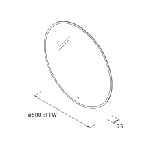 Spiegel GLOBE 600 Rund Mit LED-Beleuchtung mit Sensor (11 W - 40000ºK.) IP44 Ø 600 mm