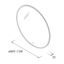 Spiegel GLOBE 800 Rund Mit LED-Beleuchtung mit Sensor (15...