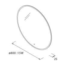 Spiegel GLOBE 800 Rund Mit LED-Beleuchtung mit Sensor (15 W - 40000ºK.) IP44 NEUTRA Ø 800 mm