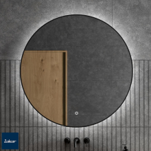 Spiegel GLOBE 1000 Rund Mit LED-Beleuchtung mit Sensor (15 W - 40000ºK.) IP44 SCHWARZ Ø 1000 mm