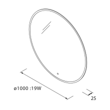 Spiegel GLOBE 1000 Rund Mit LED-Beleuchtung mit Sensor (15 W - 40000ºK.) IP44 NEUTRA Ø 1000 mm