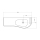 Waschtisch MAM 1290 links mit handtuchhalter mit Handtuchhalter, ohne Siphon und Clickerabfluss SOLID SURFACE WEIß MATT 1290 x 12 x 510 mm