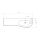 Waschtisch MAM 1590 links mit handtuchhalter mit Handtuchhalter, ohne Siphon und Clickerabfluss SOLID SURFACE WEIß MATT 1590 x 12 x 510 mm