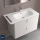 Waschtisch UNIIQ 890 Wasserhahn optional, Handtuchhalter optional, ohne Siphon und Clickerabfluss SOLID SURFACE WEIß MATT 890 x 12 x 460 mm