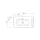 Waschtisch UNIIQ 890 Wasserhahn optional, Handtuchhalter optional, ohne Siphon und Clickerabfluss SOLID SURFACE WEIß MATT 890 x 12 x 460 mm