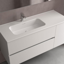 Waschbecken CONSTANZA 1200D ohne Siphon oder Clicker-Ablauf, Für Möbel 900 MATT-WEISS 1210 x 20 x 460 mm
