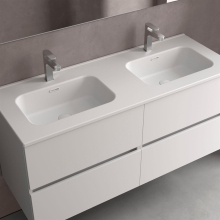 Waschbecken CONSTANZA 1210 ohne Siphon oder Clicker-Ablauf MATT-WEISS 1210 x 20 x 460 mm