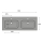 Waschbecken CONSTANZA 1200 Ohne Siphon und Klicker-Ablauf MATT-SCHWARZ 1210 x 20 x 460 mm