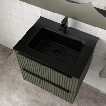 Waschbecken CONSTANZA 800 Ohne Siphon und Klicker-Ablauf MATT-SCHWARZ 810 x 20 x 460 mm